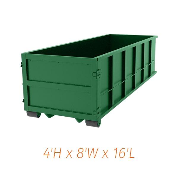 fifteen-yard dumpsters are commonly used for construction waste disposal